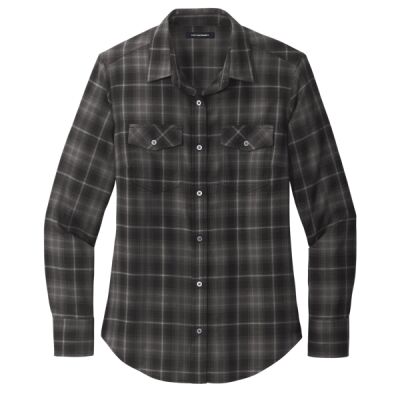 Women's Long Sleeve Ombre Plaid Shirt Thumbnail