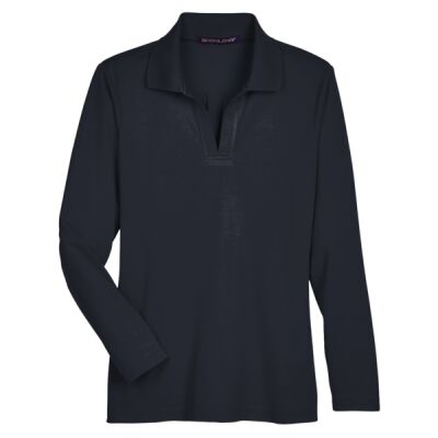 Women's CrownLux Performance® Plaited Long Sleeve Polo Thumbnail