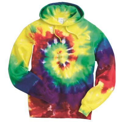 Multi-Color Spiral Tie-Dyed Hooded Sweatshirt Thumbnail