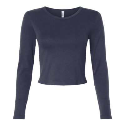 Women's Baby Rib Long Sleeve Cropped Tee Thumbnail