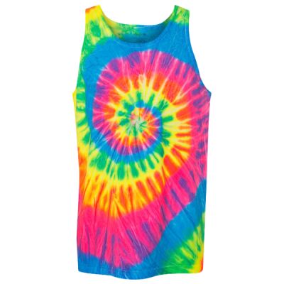 Multi-Color Spiral Tie-Dyed Tank Top Thumbnail