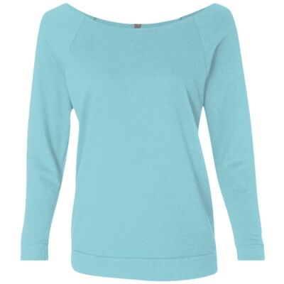 Women's Terry Raw Edge Three-Quarter Sleeve Raglan Thumbnail